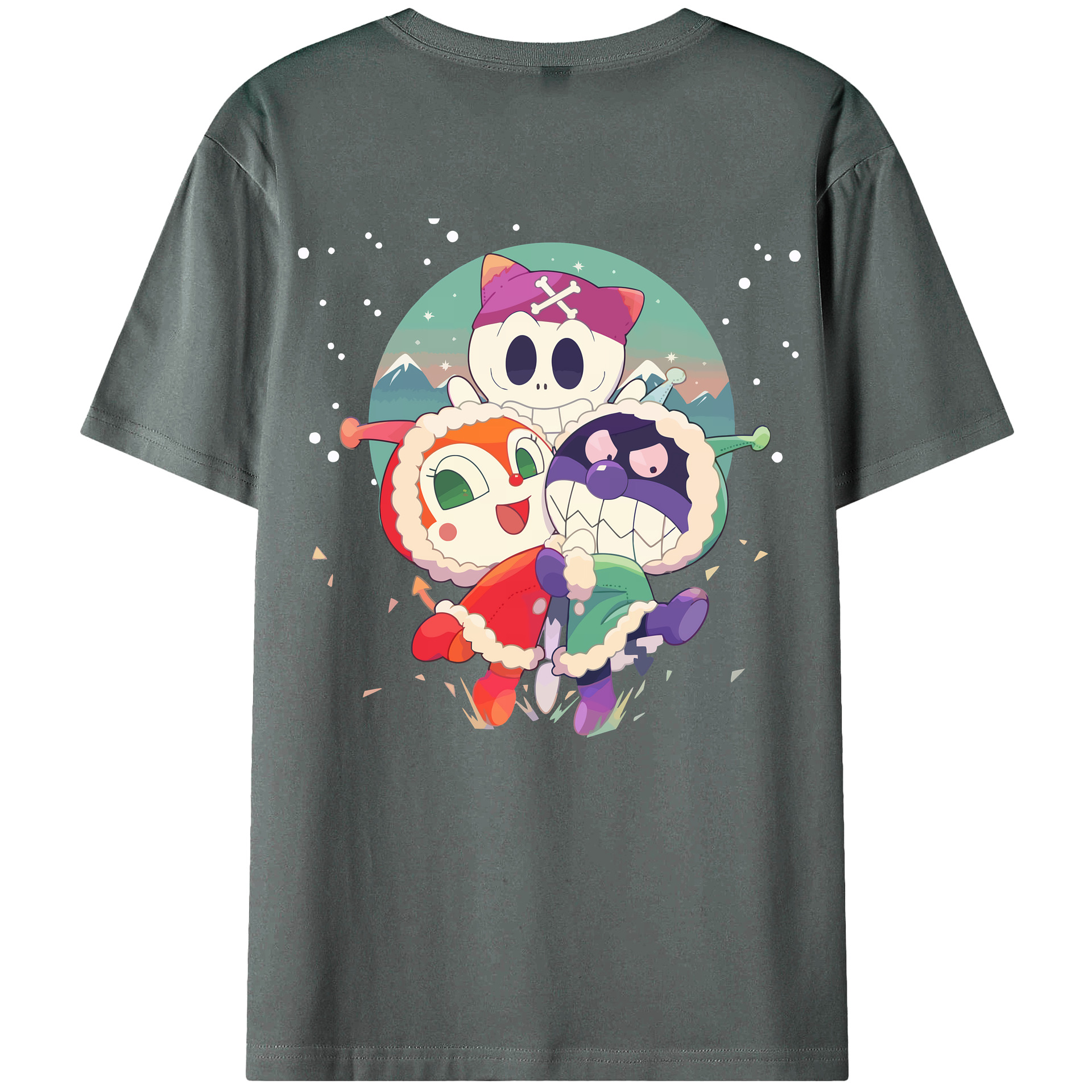 （画像用） アンパンマン Anpanman 綿100％ メンズ半袖Tシャツ（バックプリント） 通気性